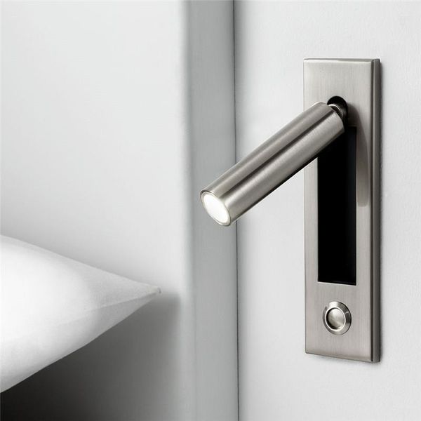 

wall lamp modern room led headboard bedside reading embedded button switch el light