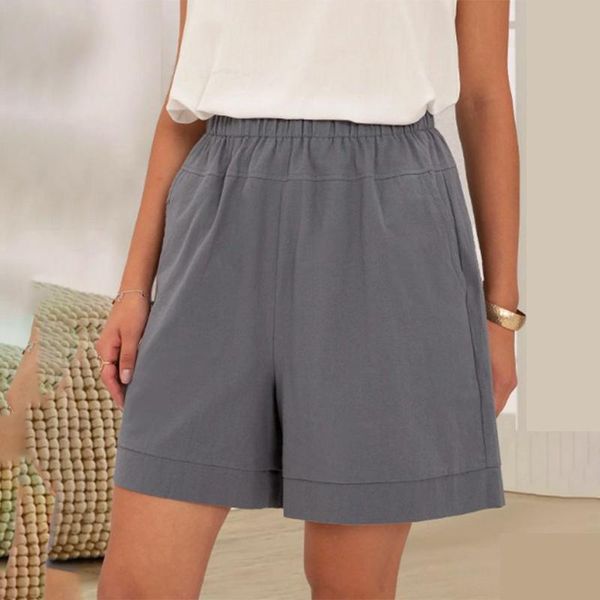 

women's shorts vintage cotton linen boyfriend casual women high waist loose bottoms for 2021 summer sporty female, White;black