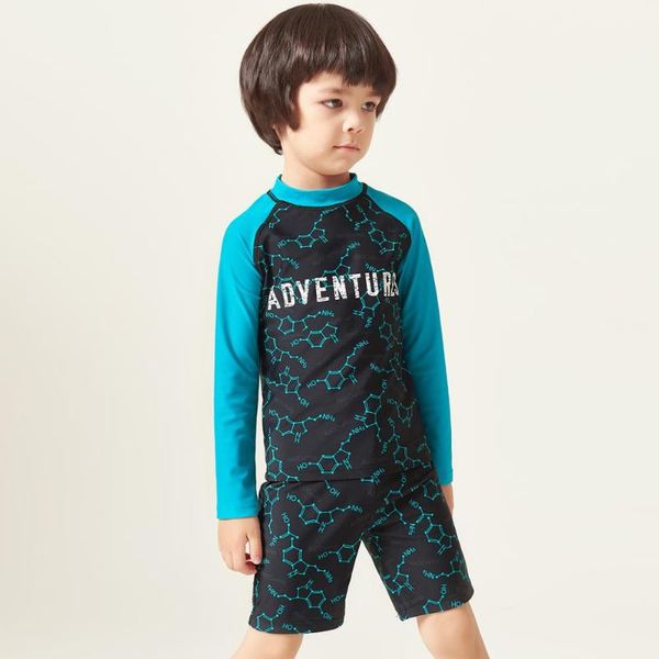

julysand swimwear boy two pieces swimsuit long sleeve skin care kids bathing suit high-end rash guards for boys one-piece suits