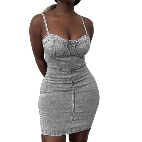 

female solid color dress fashion suspender sleeveless high waist tight dresses woman elegant evening clothing casual, Black;gray