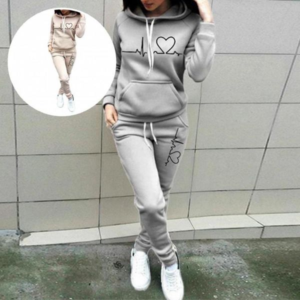 

gym clothing lady tracksuit pullover women sports suit two-piece set big pocket terrific casual solid color, White;black