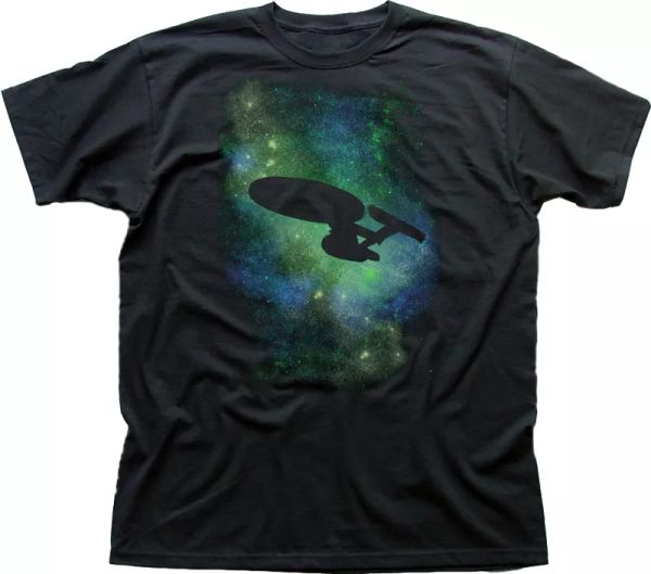 

star trek starfleet uss enterprise black cotton t-shirt 9887, White;black