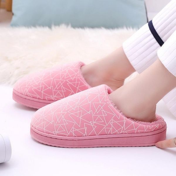 

warm casual indoor slippers fluffy fur shoes winter stripe pattern slip on house soft autumn1, Black