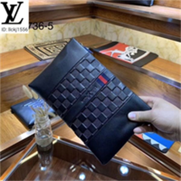 

designer luxury a3ze 5235 fashionable handbag men real leather long wallet chain wallets compact purse clutches evening key card brand holde, Red;black