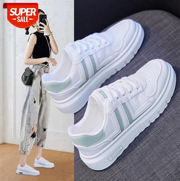 

ins korean version of the breathable white shoes women's wild student running board thick-soled nk101 #wq7l
