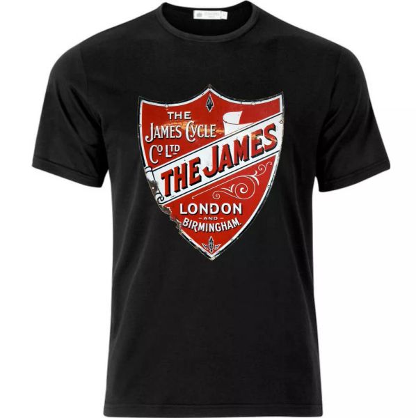 

James Motorcycle Company Vintage Style T Shirt Black, White;black