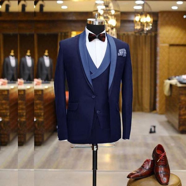 

men's suits & blazers dress dark blue homme fine fit of men's suits shawl lapel a 3-button button suit from prom dress tuxedo jack, White;black