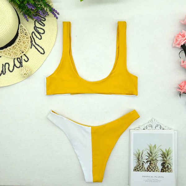 

metal bule solid patchwork swimsuit swimwear women bandage push up swimming suit low waist bikini 4 colorsby air