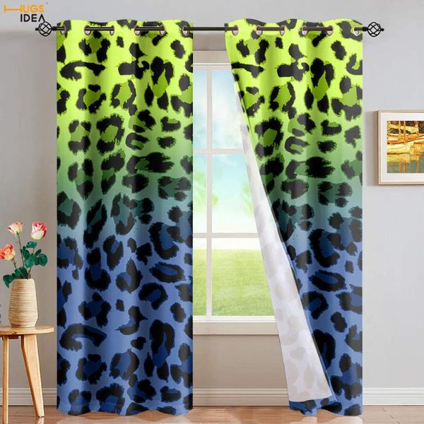 

curtain & drapes hugsidea color leopard print home modern decor blackout heat insulated 84 inches long easy to install full shading drape