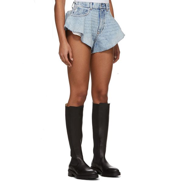 

20ss fashion wide lege brim pants summer washed blue jeans sexy short female pocket