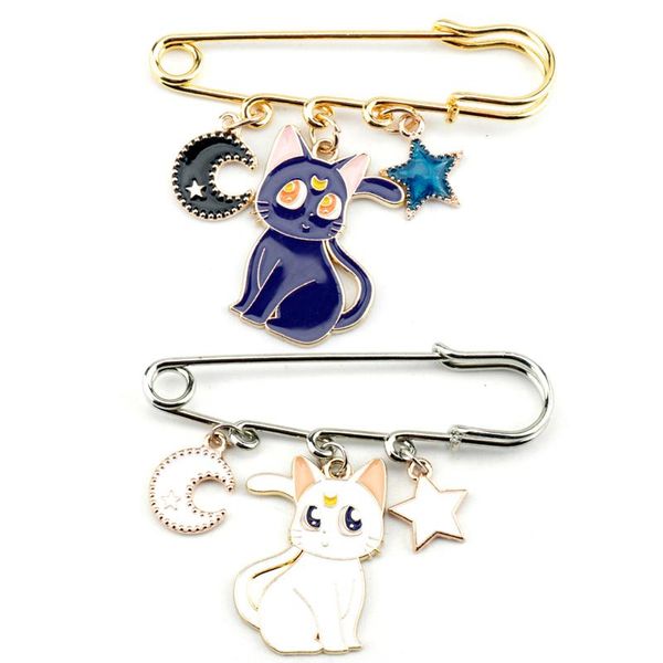 

pins, brooches 2021 listing brooch buckle pin sailor moon cat pins women safety men children bags hat cartoon gifts, Gray