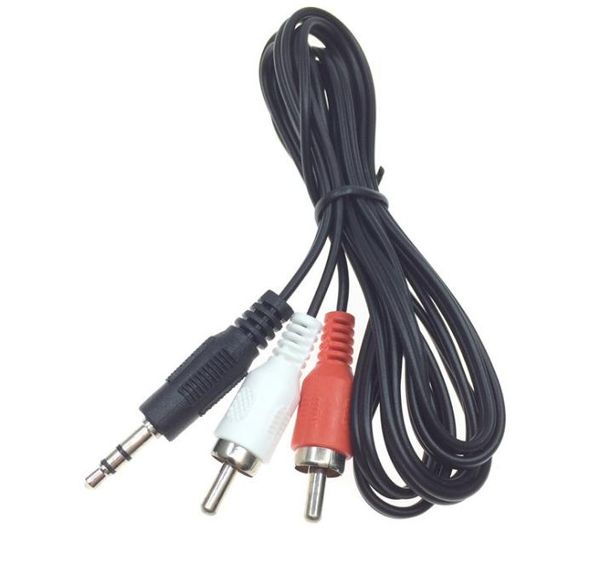 2021 Hot 1M Jack Stecker AUF 2 RCA Stecker Audio Adapter Kabel für Mp3 Mp4 Player Handy Mini stecker Jack Stereo