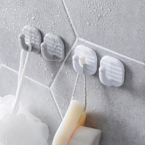 

strong adhesive hook wall door sticky hanger holder kitchen bathroom white hanging clothes towel handbag hooks & rails