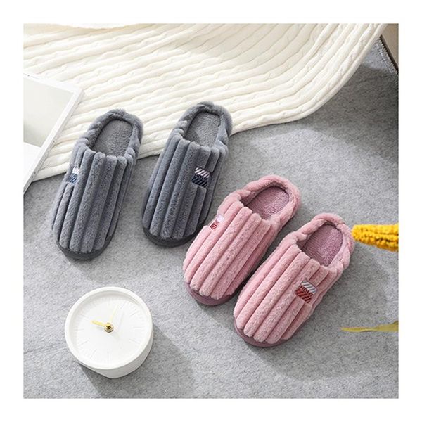 

winter warm slippers women family christmas gift cotton shoes for male and female indoor slipper drop, Black