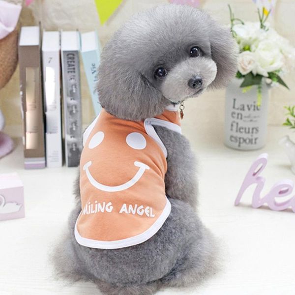 

dog apparel pet clothes cotton smile puppy t-shirt vest teddy dogs clothing for small s-xxl