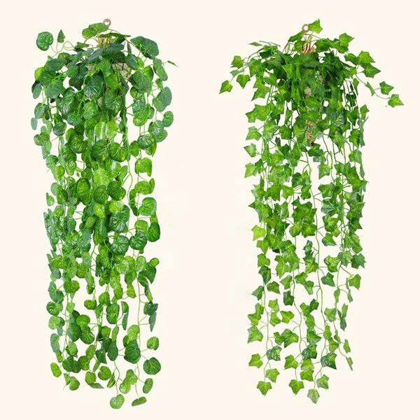 

decorative flowers & wreaths flone artificial plants green money plant hanging rattan vines for home courtyard decoration