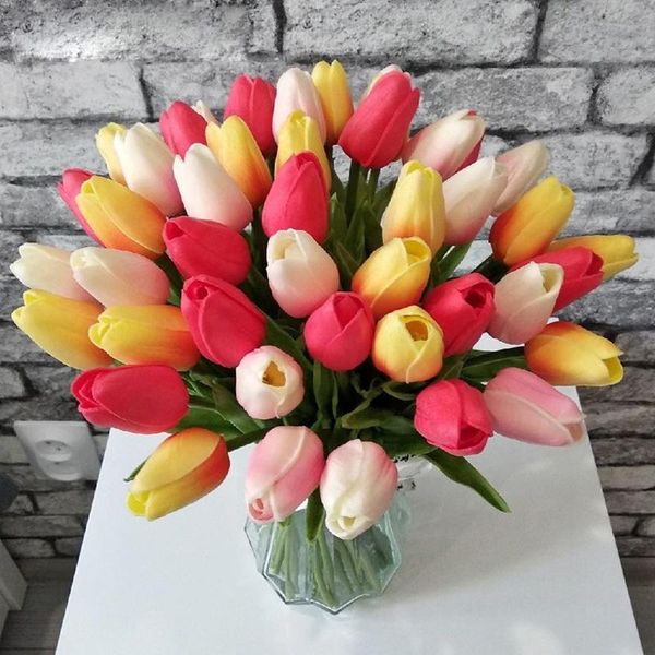 

decorative flowers & wreaths agn 5pcs artificial tulip flower home garden decoration bouquet birthday party wedding fake