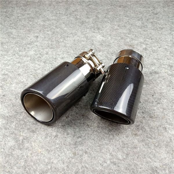 

universal car style exhaust pipe carbon fiber exhausts muffler tip akrapovic curly edge glossy tail end tips251a