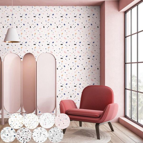

colorful terrazzo wall cover paper self adhesive removable stickers living room bedroom decoration wallpaper diy home decor wallpapers