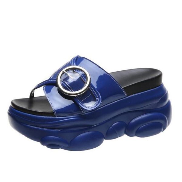 

women slippers flip flops slides high heels platform wedges summer female fashion casual designers, Black