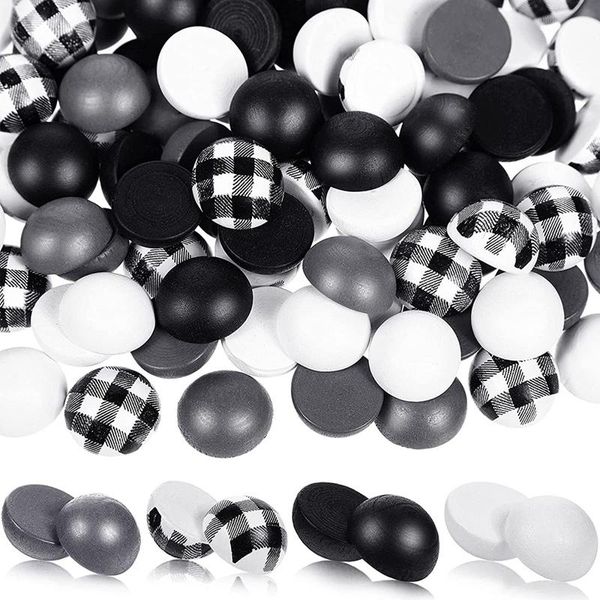 

other 160pcs half wood beads split balls rustic unfinished natural for diy projects