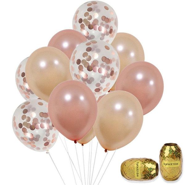 

party decoration 10pcs rose gold latex balloon champagne confetti holiday celebration party, children's birthday decoration,