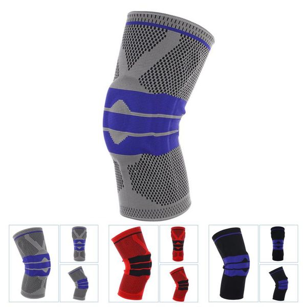 

silicone knee pads football basketball running protector volleyball kneepad sports support sleeve brace elbow &, Black;gray