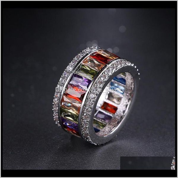 

with side stones rings jewelryvictoria wieck choucong brand luxury jewelry 10kt white gold filled multicolor amethyst gemstones cz diamond w, Silver