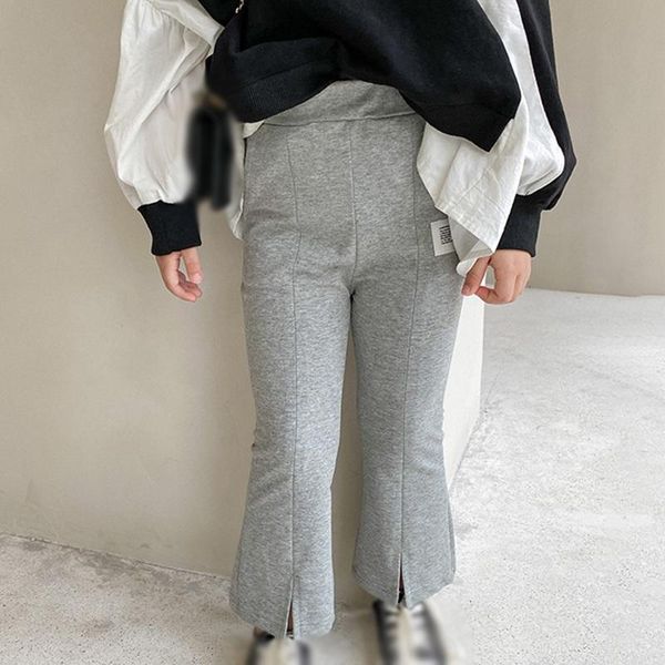 

trousers spring autumn girl boy pants cotton soft all-match children's elastic solid color long, Blue