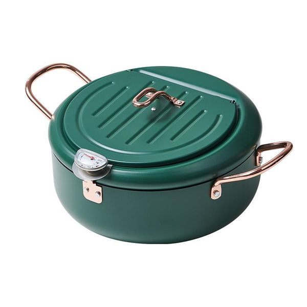 

household temperature-controllable stainless steel small fryer, induction cooker, gas stove, suitable for flat-bottomed fryer pans