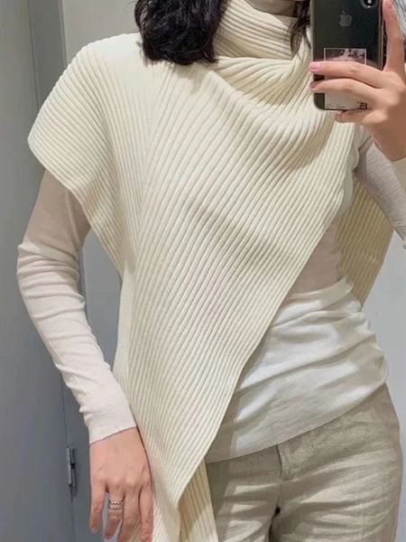 

sweaters cape knitwear sweater women simple turtleneck casual knit top, White;black