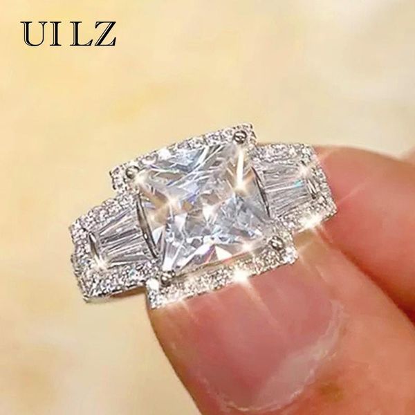 

wedding rings uilz gorgeous statement band jewelry dazzling zircon hand accessories special request gift eternal love, Slivery;golden