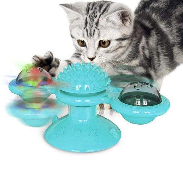 

cat toys turning windmill toy turntable tickle teasing scratching hair brush funny kitten pet supplies