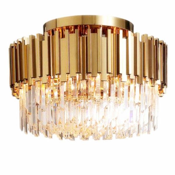 

ceiling lights luxury crystal for living room modern gold round lamp led home interior lighting fixtures