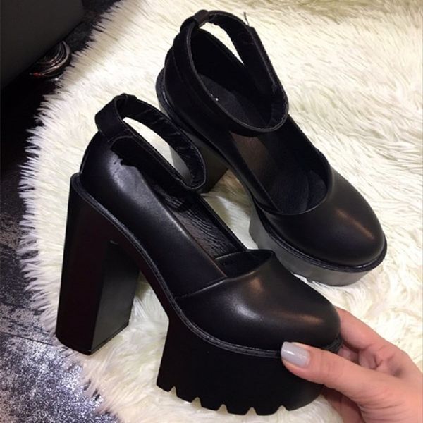 

sandals 2021 spring white performance shoes 15cm thick heel super high party dress shallow mouth bridesmaid wedding o3cb, Black