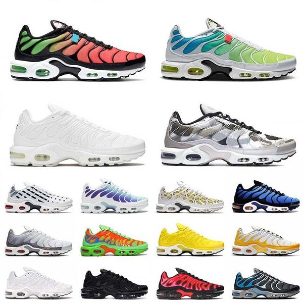 

2021 mens tn plus women running shoes triple black white rainbow hyper blue supernova brushstroke camo men trainers outdoor sports sneakers
