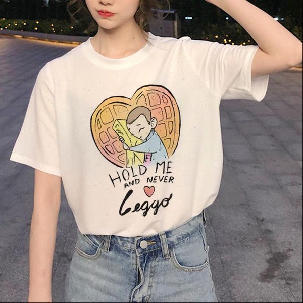 

stranger womens things cartoon t shirt women harajuku funny 90s female graphic ullzang upside down tees, White