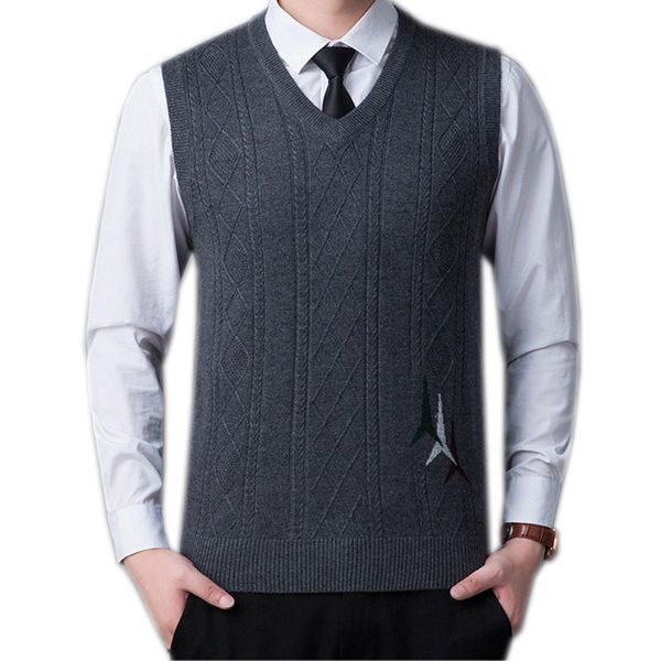 

men's vests mens wool knit vest sweater pullover sleeveless v neck casual fashion jumpers daddy clothes basic for autumn winter a062312, Black;white