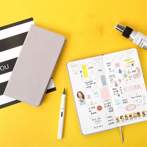 

notepads 1pc kawaii notebook pocket weekly planner agenda organizer office schedule monthly diary journal writing pad stationery, Purple;pink