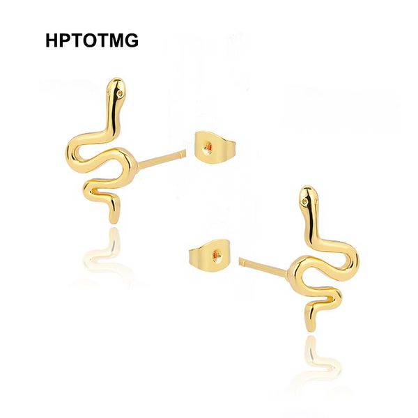 

stud snake gold earrings for women stainless steel punk gothic 2021 trend trinket birthday gifts jewelry accessory, Golden;silver