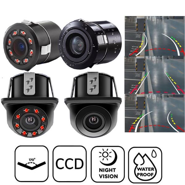 

car rear view cameras& parking sensors dynamic trajectory guide line hd ccd camera wide angle reversing assistance night vision
