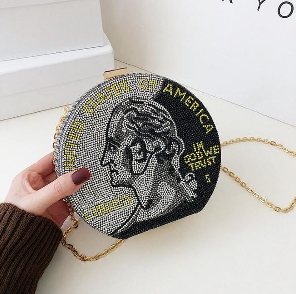 

factory wholesale women handbag artwork diamonds chain bag sweet small fresh two color leather messenger bags fashion colors matching handba