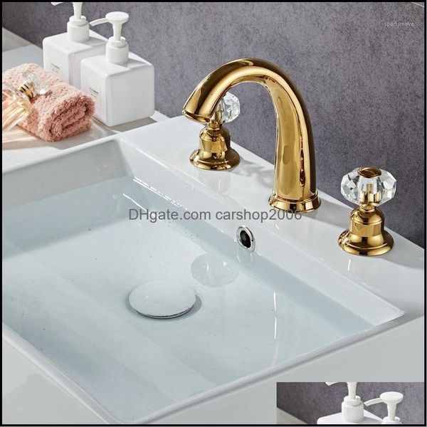 Rubinetti per lavandino del bagno Rubinetti, docce come giardino di casa in oro spazzolato stile retrò corto e rubinetto per lavabo freddo1 consegna a goccia 2021 Rl9Ol