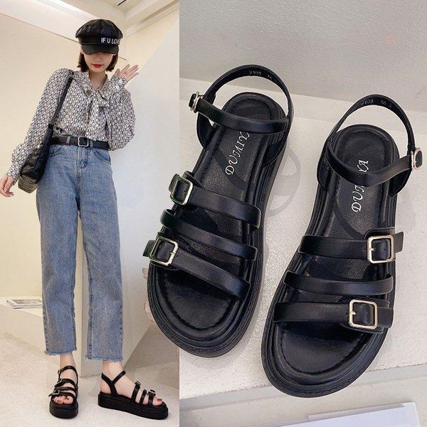 

cool 2021 summer women's wild ladies shoes in black gladiator number of fashion comfort women platform sandals