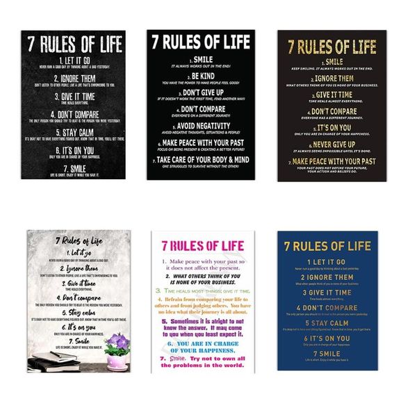 

paintings print canvas painting nordic poster 7 rules of life let it go motivational letter home living room decoration