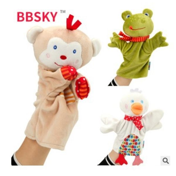 

cute cartoon animal hand puppet plush toy doll monkey frog duck comforter