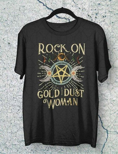 

rock on gold dust woman - stevie nicks t shirt for fan, White;black