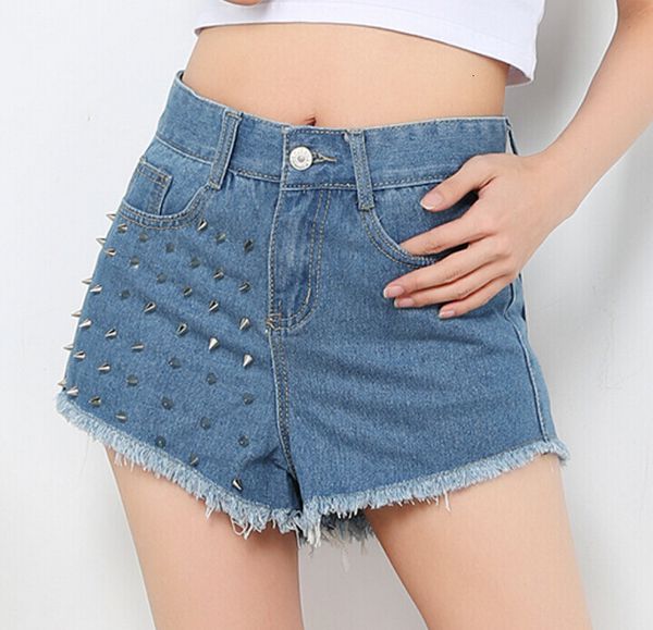

shorts women's jeans short summer new pants korean versatile rivet, White;black