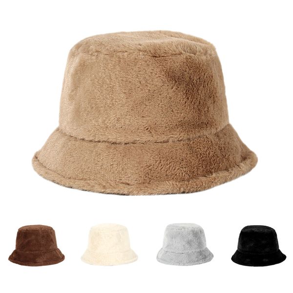 

shatangju rabbit fur women's hat lady autumn winter fisherman hat female panama fashion warm cashmere bucket cap for women, Blue;gray