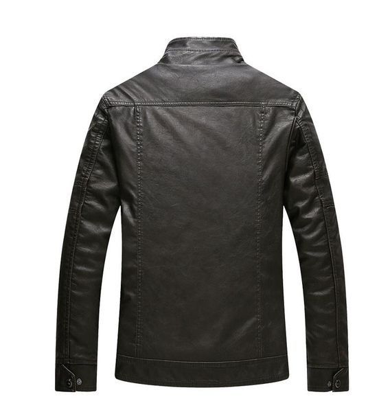 

men's fur & faux brand motorcycle leather jacket men warm velvet short pu jackets aqueta de couro masculina lx1906, Black